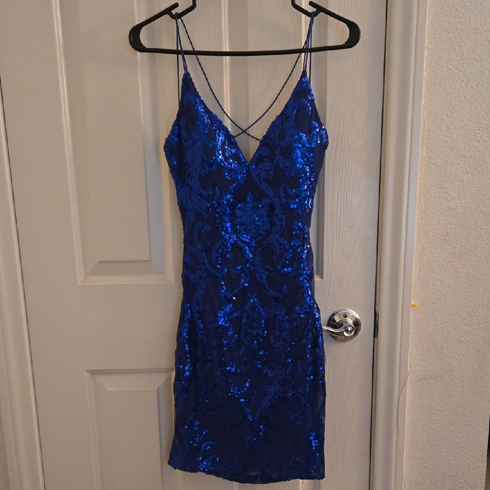 Windsor Dazzling Blue Sequin Mini Dress